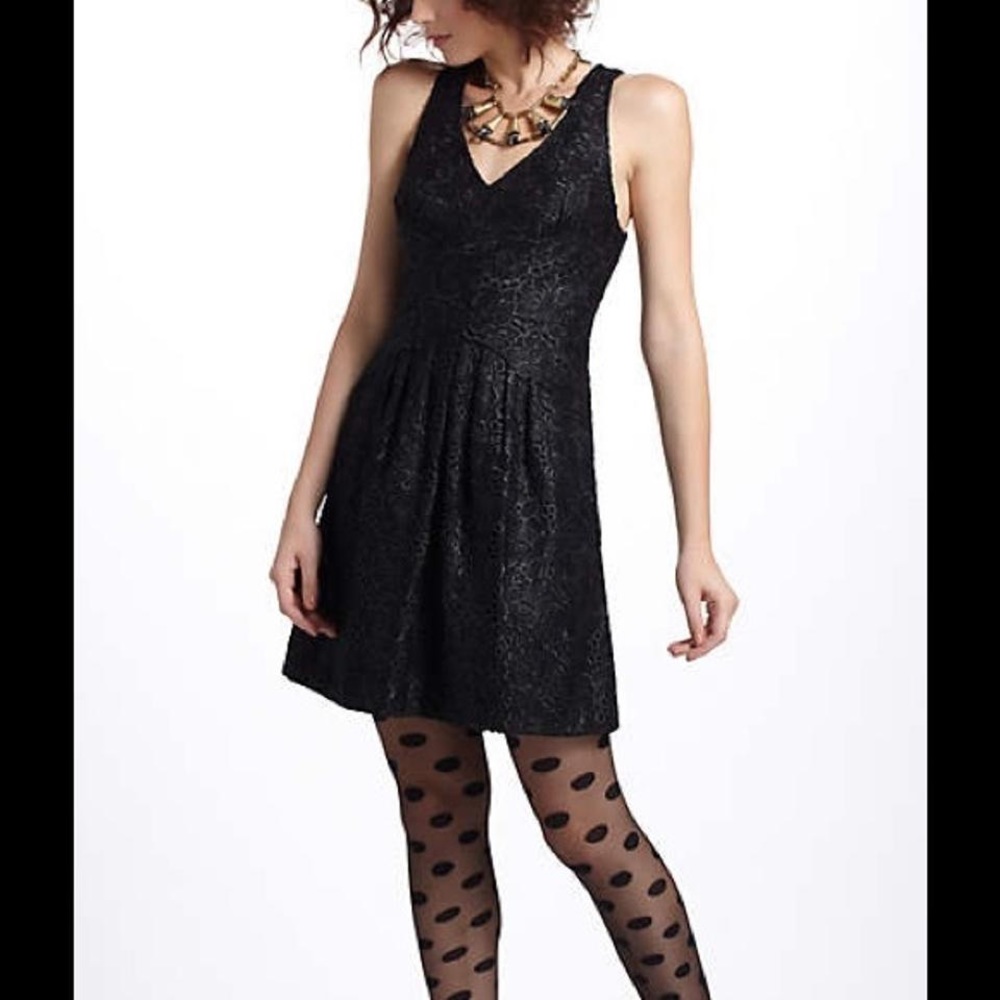 Anthropologie Leifsdottir Sleeveless Embroidered LBD Dress Size S New Sheath
